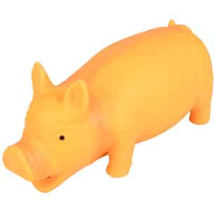 Porco Fiona laranja de látex para cães, 22 cm