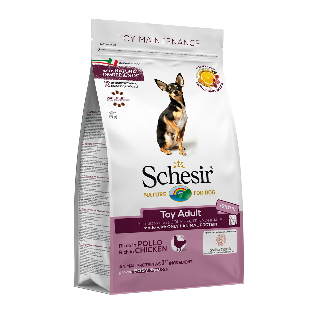 Ração para cães Schesir Toy Adult frango, 2 kg