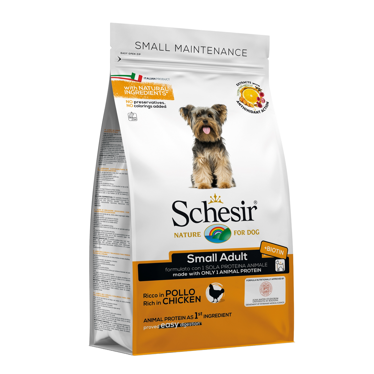 Ração para cães Schesir Small Manutenção frango, 800 g