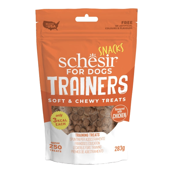 Prémios para cães Schesir Trainers frango, 283 g