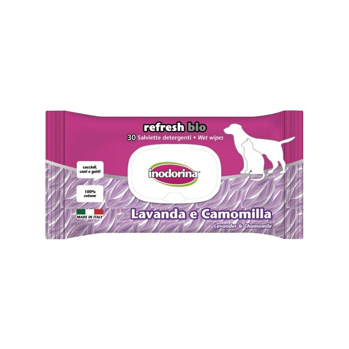 Toalhitas higiénicas Inodorina Bio para cães e gatos
