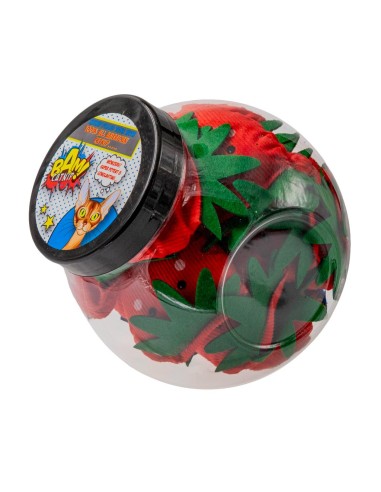 Brinquedos com catnip para gatos BAM! Morango Sally, pack de 20