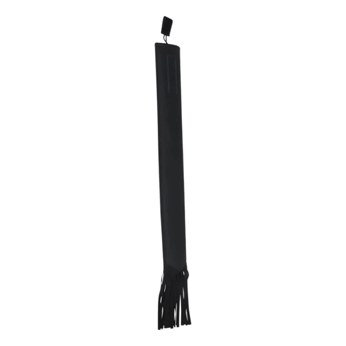Protetor de cauda preto para cavalo com franjas