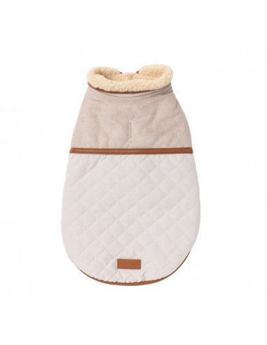 Casaco com forro sherpa para cães FuzzYard Ivanhoe marfim