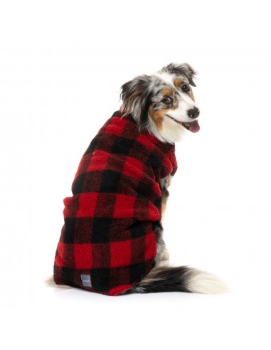 Casaco polar para cães FuzzYard The Lumberjack aos quadrados vermelho e preto
