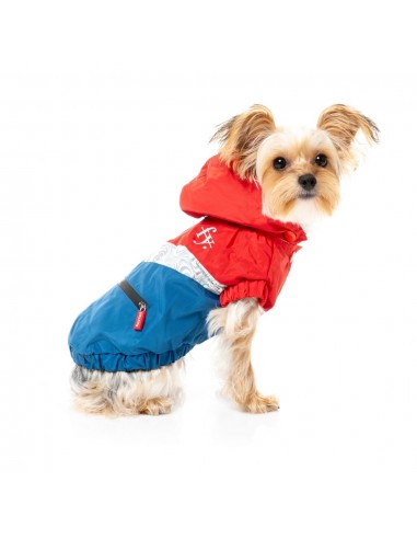 Impermeável para cães FuzzYard The Seattle vermelho e azul