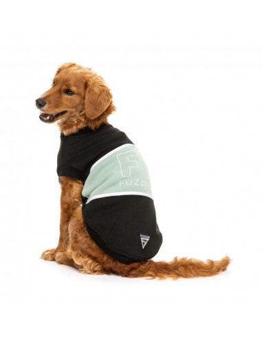 Camisola com capuz para cães FuzzYard Track, preto e salva (tamanho 1)