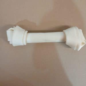 Osso com nó branco para cães, 20 cm