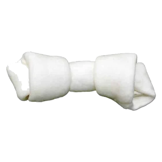 Osso de nó de pele branca para cães, 10-12 e 20-22 cm