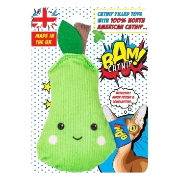 Brinquedo com catnip para gatos BAM! Pera Percy de 14 cm