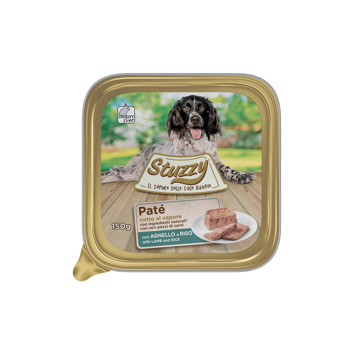 Comida húmida para cães Mister Stuzzy Dog borrego com arroz, embalagem de alumínio