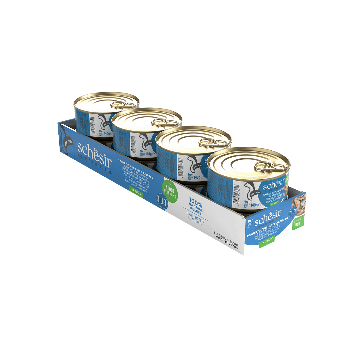 Comida húmida para gatos Schesir atum com sardinhas, lata 140 g – imagem 2