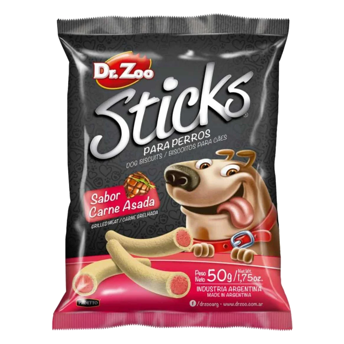 Sticks sabor carne assada Dr. Zoo para cães, 50 g