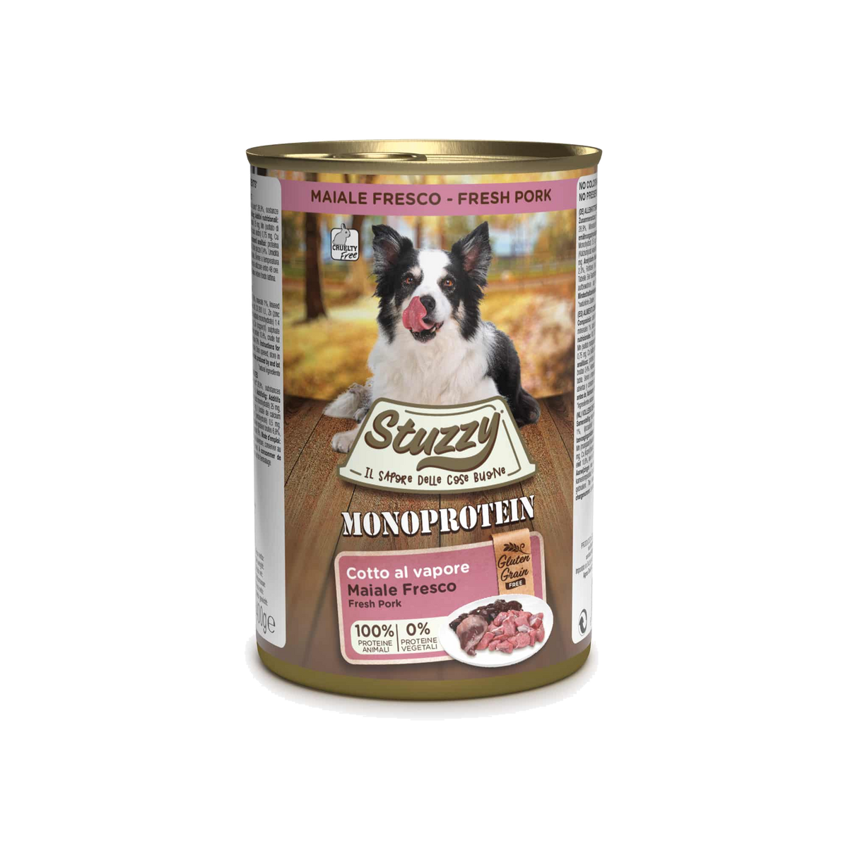 Comida húmida para cães Stuzzy Monoprotein porco fresco