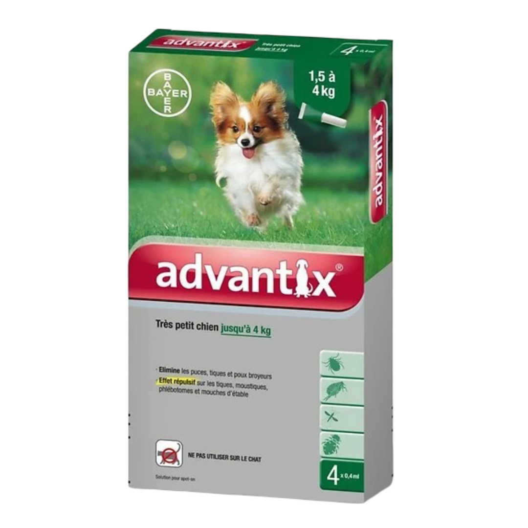 Pipetas para cães Advantix 0–4 kg