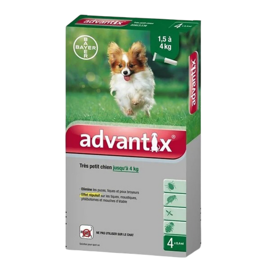 Pipetas para cães Advantix 0–4 kg