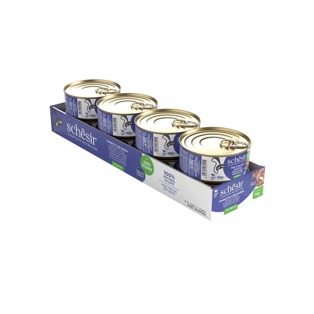 Comida húmida para gatos Schesir atum com filetes de vaca, lata 140 g – imagem 2