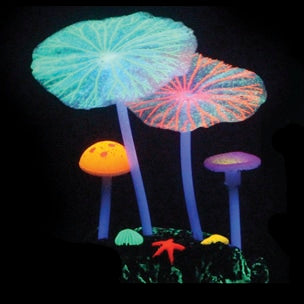 Cogumelo multicolor Aqua Lumo decoração para aquário