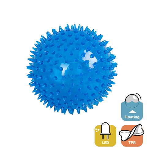 Bola de TPR com luz LED para cães, 12,5 cm