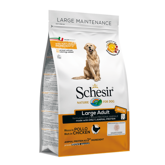 Ração para cães Schesir Large frango, 3 kg