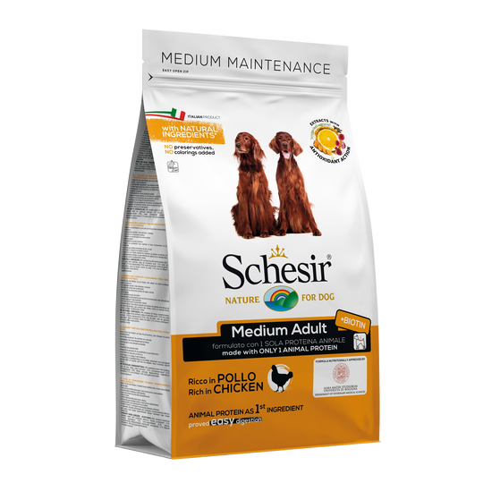 Ração para cães Schesir Medium frango, 3 kg