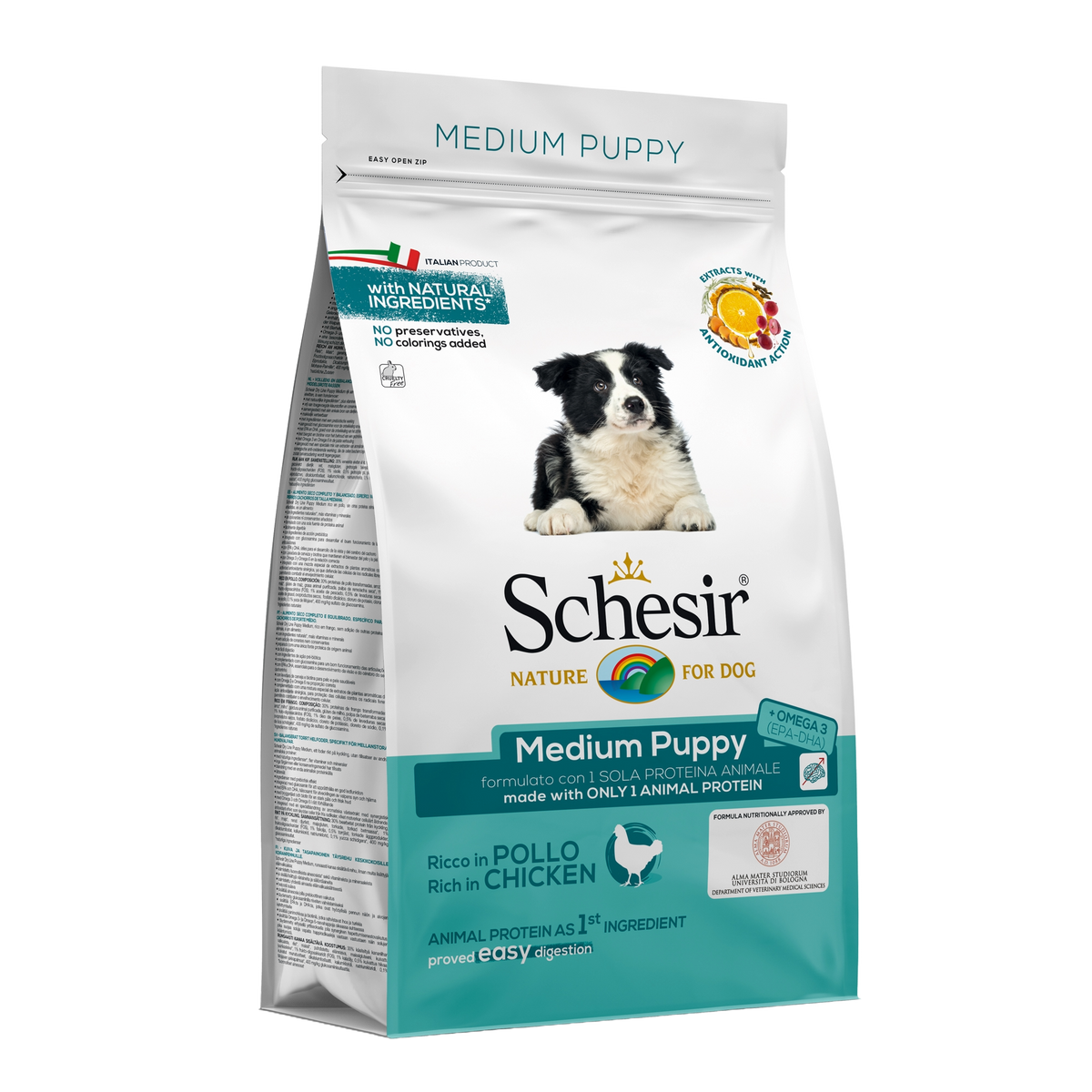 Ração para cachorros Schesir Medium Puppy frango, 3 kg