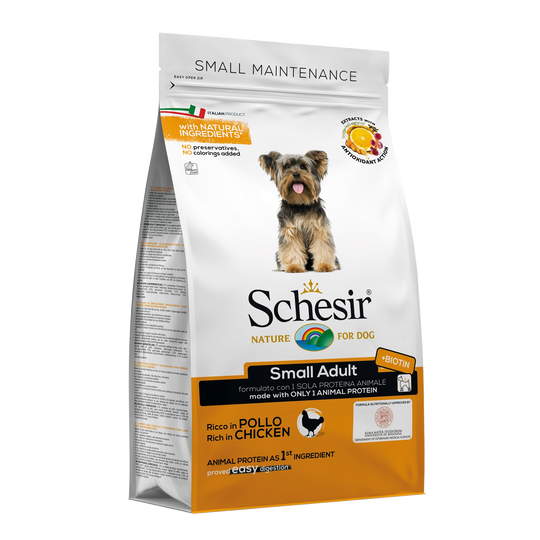 Ração para cães Schesir Small Manutenção frango, 800 g