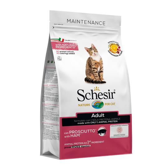 Ração para gatos Schesir fiambre, 1,5 kg