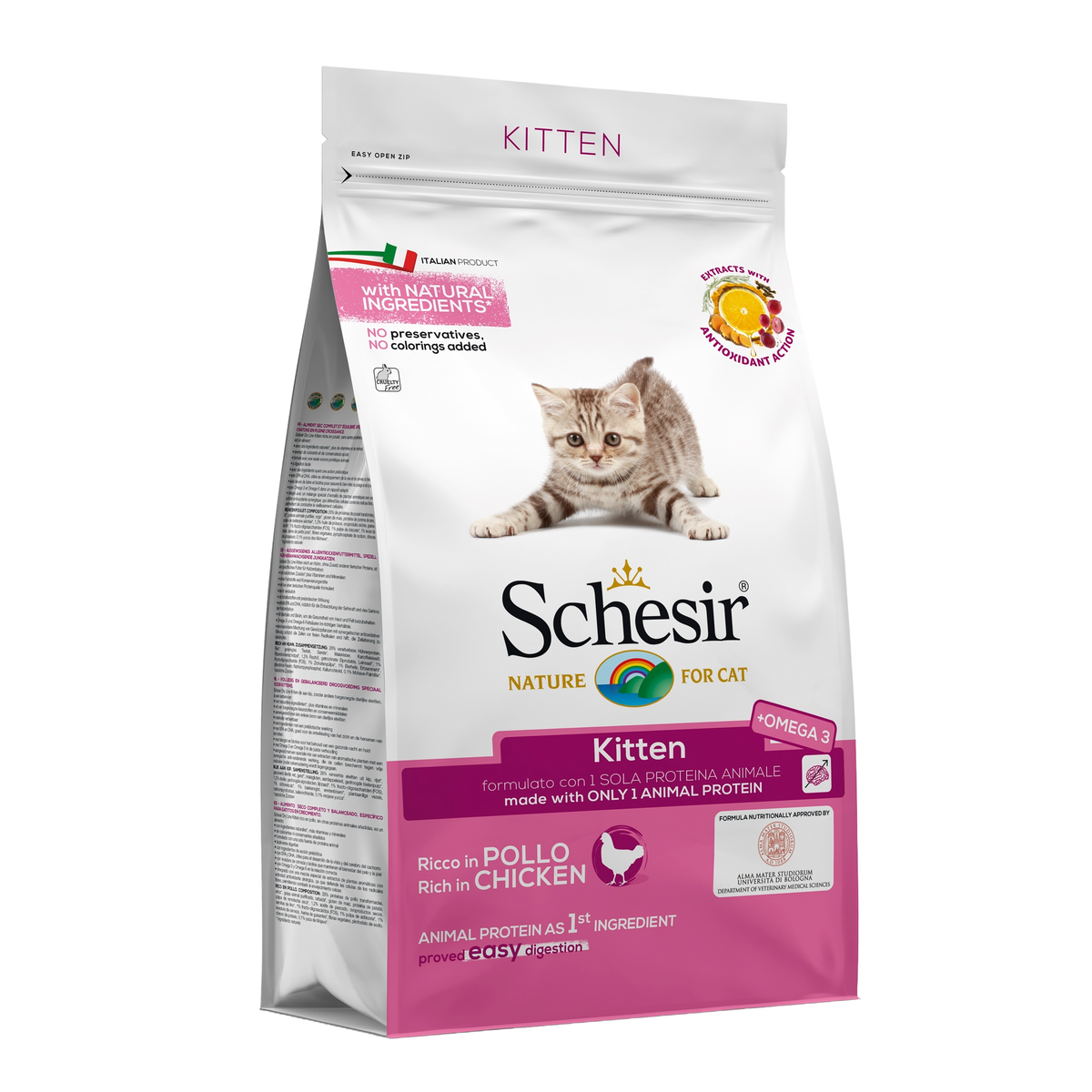 Ração para gatos Schesir Kitten frango, 1,5 kg