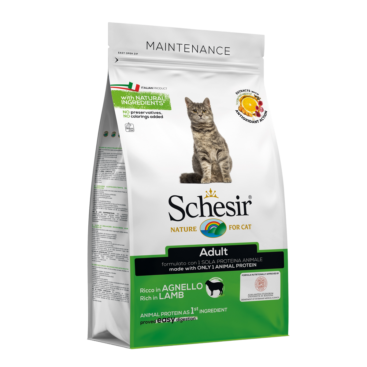 Ração para gatos Schesir Manutenção borrego, 1,5 kg