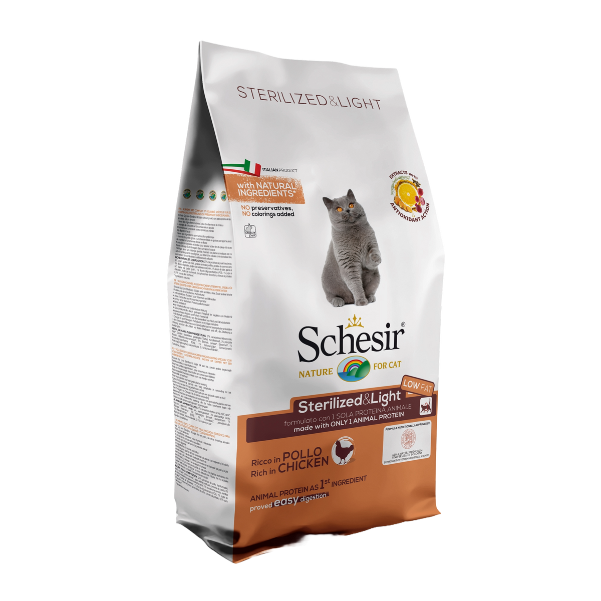 Ração para gatos Schesir Esterilizado & Light frango, 10 kg