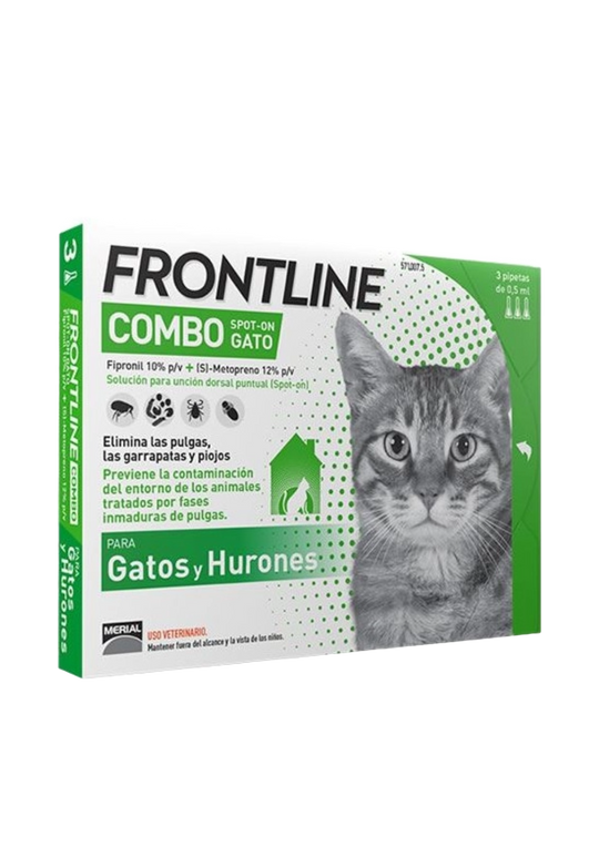 Frontline Combo para gatos e furões, 3 pipetas em blister