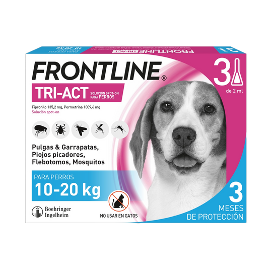 Frontline Tri-Act pipetas para cães 10–20 kg, 3 pipetas