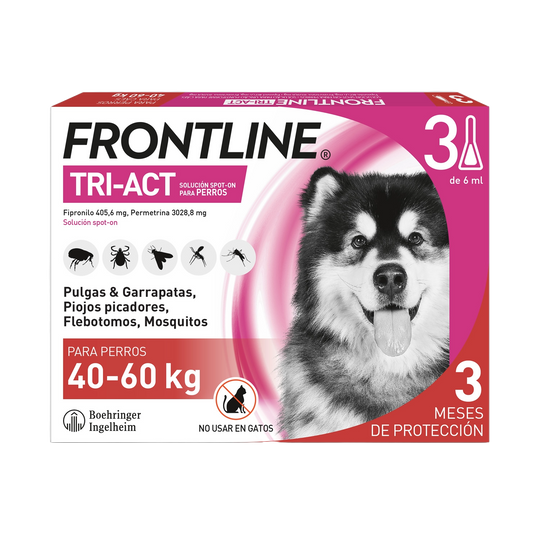 Frontline Tri-Act pipetas para cães 40–60 kg, 3 pipetas
