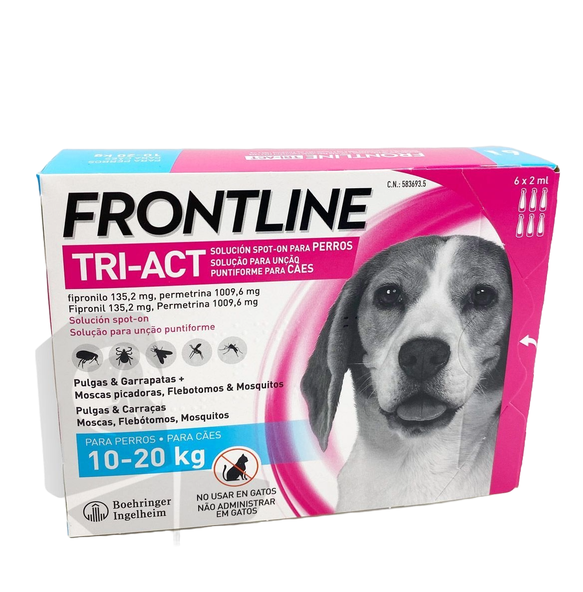 Frontline Tri-Act pipetas para cães 10–20 kg, 6 pipetas