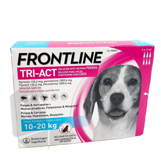 Frontline Tri-Act pipetas para cães 10–20 kg, 6 pipetas