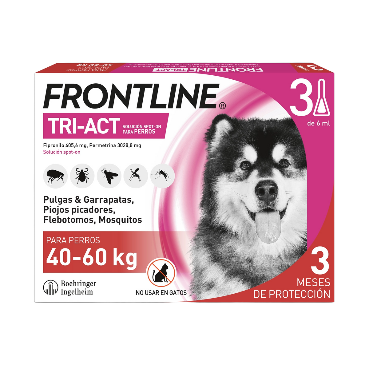 Frontline Tri-Act pipetas para cães 40–60 kg, 6 pipetas
