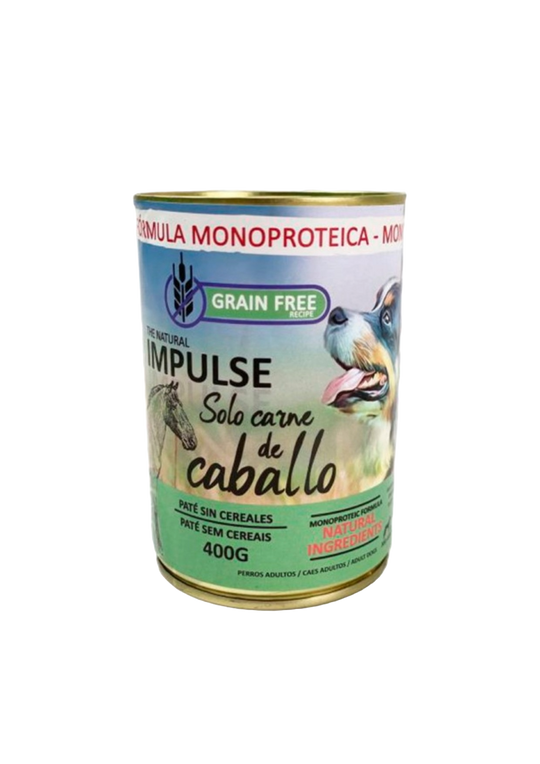Comida húmida para cães Natural Impulse com cavalo, lata de 400 g
