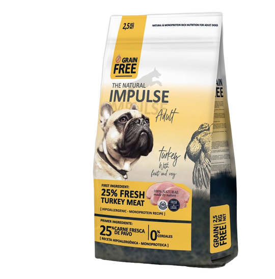 Ração para cães sem cereais Impulse peru, 10 kg
