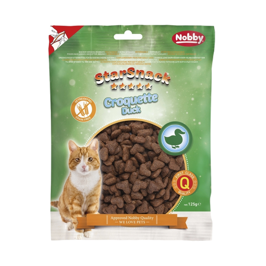 Snack para gatos StarSnack Croquette sem cereais de pato, 125 g