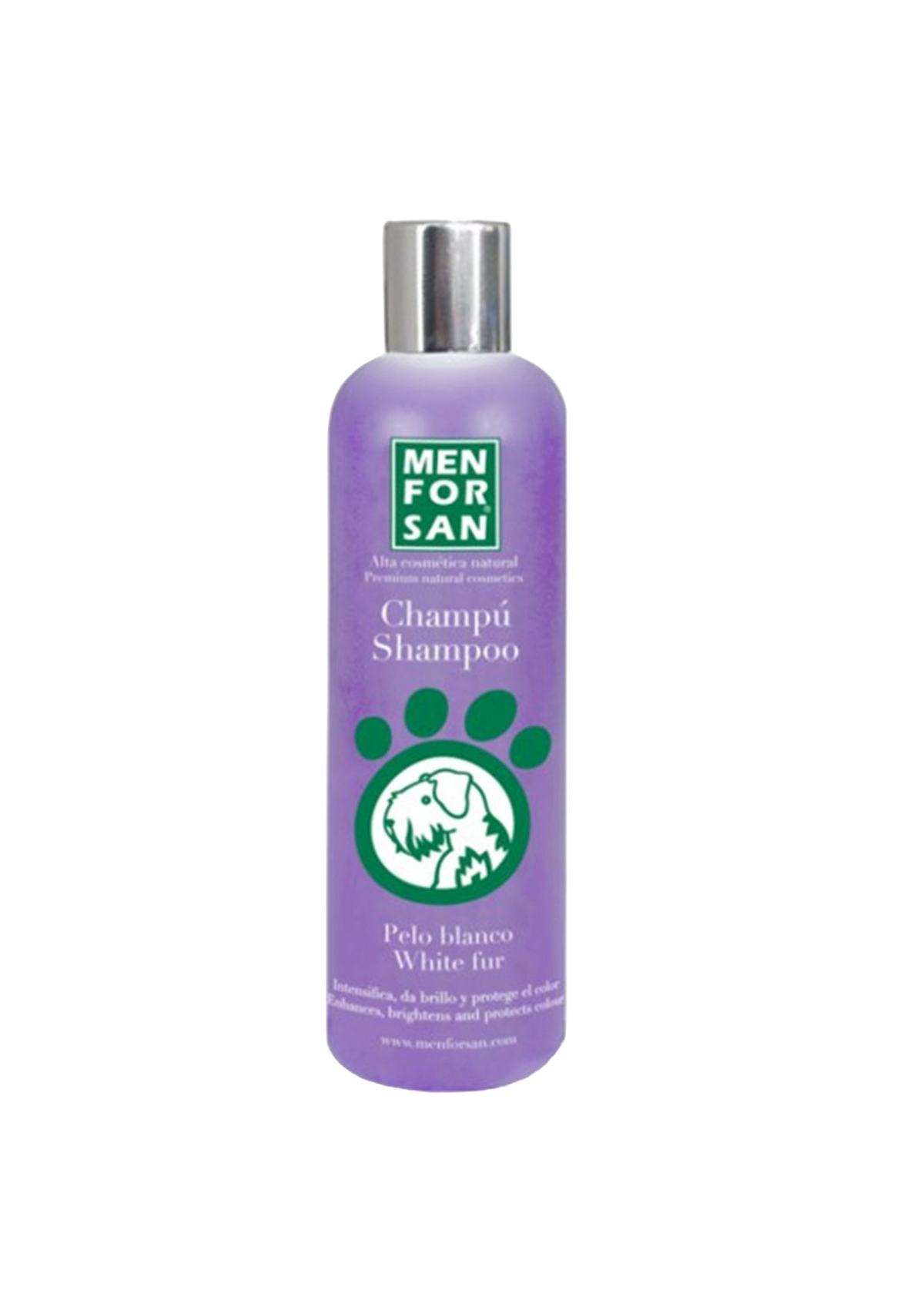 Champô Menforsan para cães de pelo branco