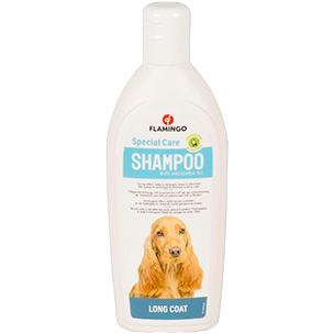Champô para cães de pelo comprido Flamingo com óleo de macadâmia