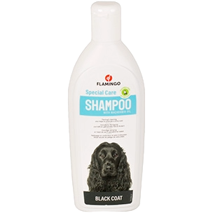 Champô Flamingo para cães de pelo escuro com óleo de macadâmia