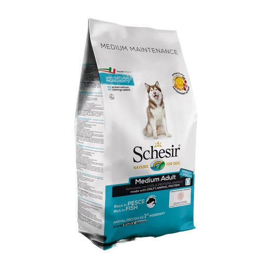 Ração para cães Schesir Medium Manutenção peixe, 12 kg