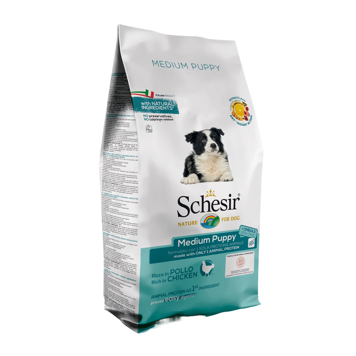 Ração para cachorros Schesir Medium Puppy frango, 12 kg