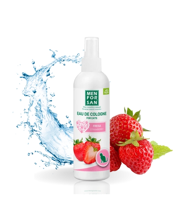 Água de colónia para gatos aroma a morango sem álcool 125 ml