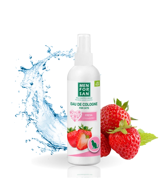Água de colónia para gatos aroma a morango sem álcool 125 ml