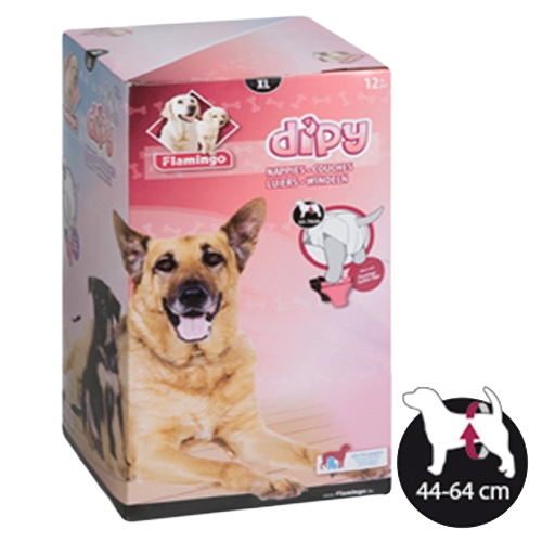 Fraldas para cadelas Dipy tamanho 6 (XL), 40-58 cm, 12 un.