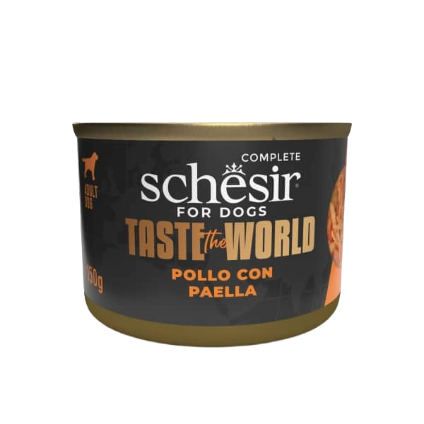 Comida húmida para cães Schesir frango com paelha, 150 g