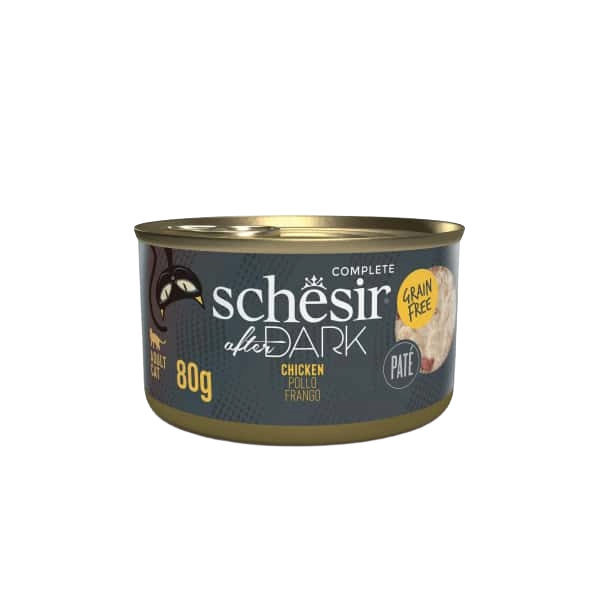 Comida húmida para gatos Schesir After Dark patê frango, 80 g